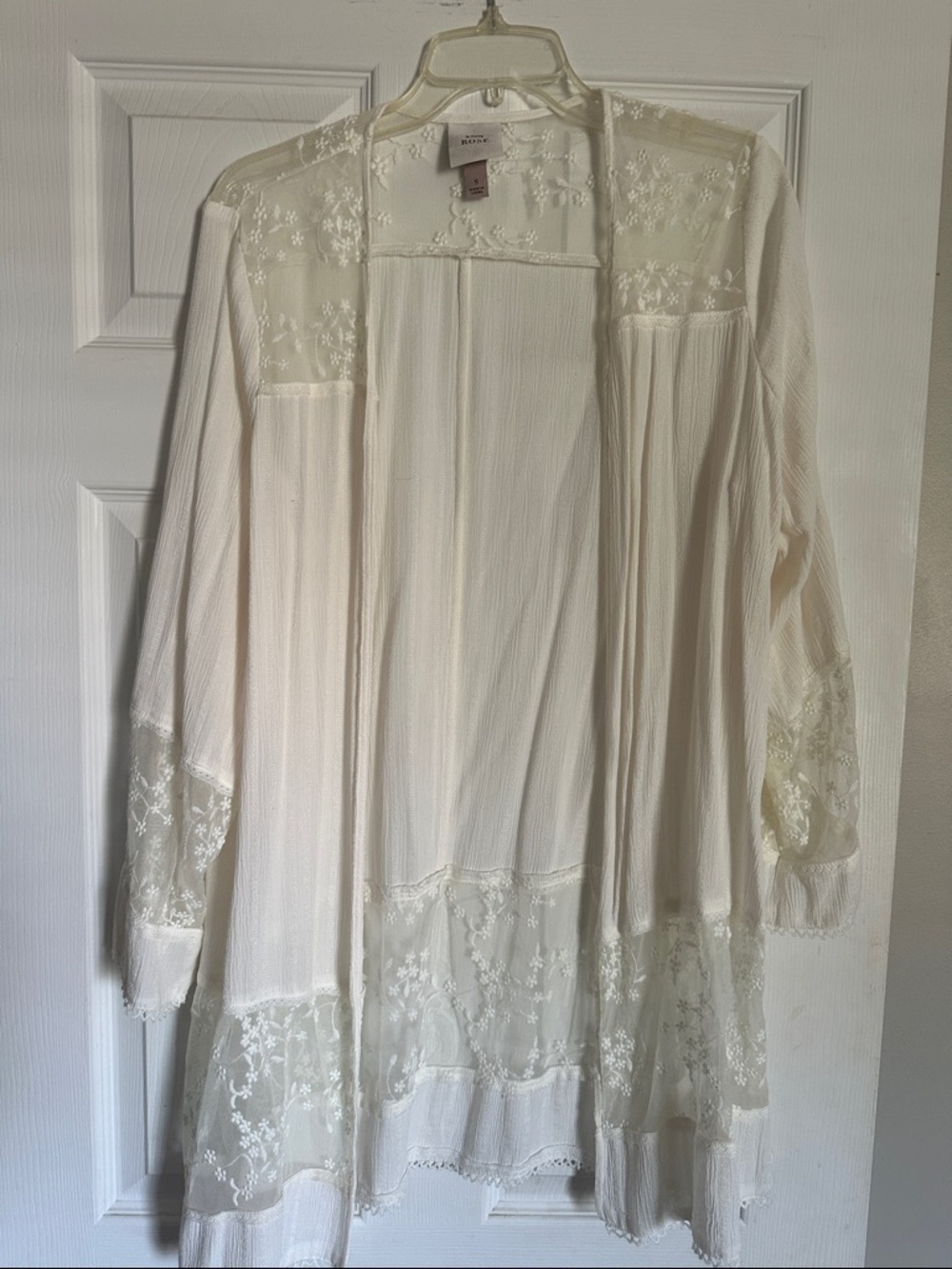 Knox Rose White Floral Lace Boho Cardi